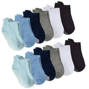 Dynadans 12-Pairs Non-Slip Medium Thick Cotton Ankle Socks for Infant and Toddler(0-12Month/1-3T/3-5T)